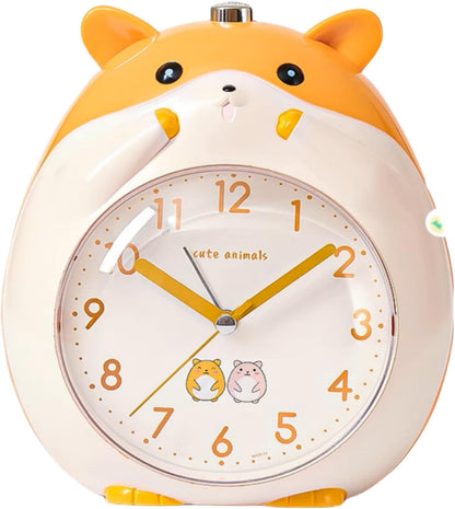 Kids Alarm Clock Hamster Alarm Clock for Kids Bedroom, Cute Cartoon Bedside Clock Children's Sleep Trainier, Wake Up for Boys Girls Birthday Gifts (Yellow)
