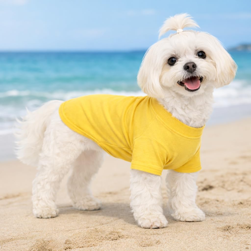 Bulldog Clothes Dog Clothing Blank T-Shirt Tee Shirts for French Bulldog English Bulldog American Pit Bull Pugs 100% Cotton Skin Care Yellow B-L
