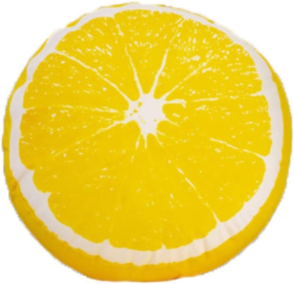 Fruit Pillow Home Decoration Sofa Tatami Plush seat Cushion futon Shape Round Cushion Pillow (35cm/13inches, Yellow - Lemon)