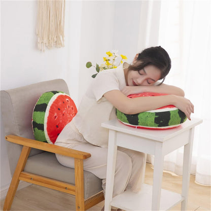 Fruit Pillow Home Decoration Sofa Tatami Plush seat Cushion futon Shape Round Cushion Pillow (35cm/13inches, Yellow - Lemon)