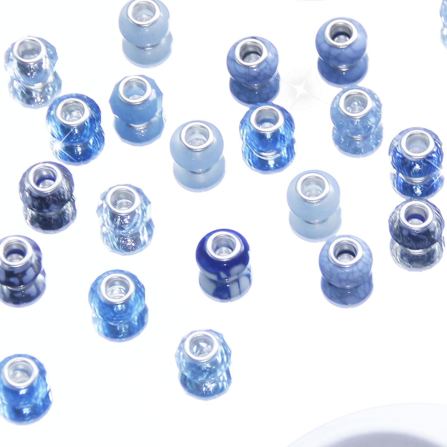 100 Pcs Large Hole Beads Spacer Bead Yellow Assorted European Craft Big Beads Large Hole Lampwork Murano Fairy Wand Garden Bead for DIY Pens Charms Bracelet Necklace Keychain Jewelry Making Supplies