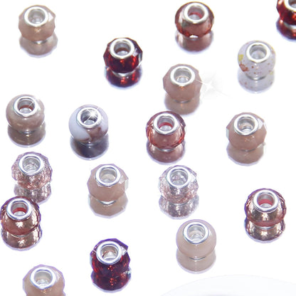 100 Pcs Large Hole Beads Spacer Bead Yellow Assorted European Craft Big Beads Large Hole Lampwork Murano Fairy Wand Garden Bead for DIY Pens Charms Bracelet Necklace Keychain Jewelry Making Supplies