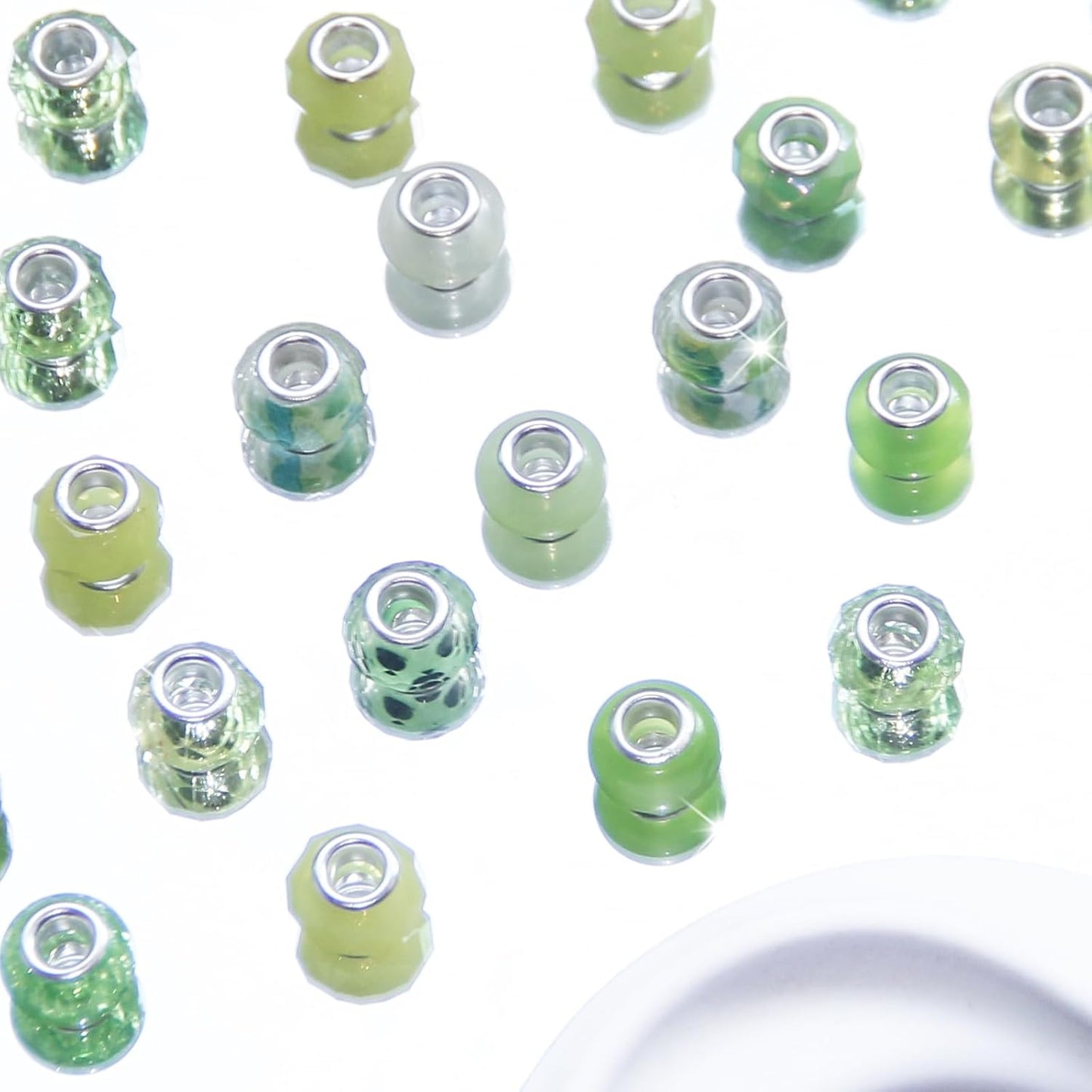 100 Pcs Large Hole Beads Spacer Bead Yellow Assorted European Craft Big Beads Large Hole Lampwork Murano Fairy Wand Garden Bead for DIY Pens Charms Bracelet Necklace Keychain Jewelry Making Supplies