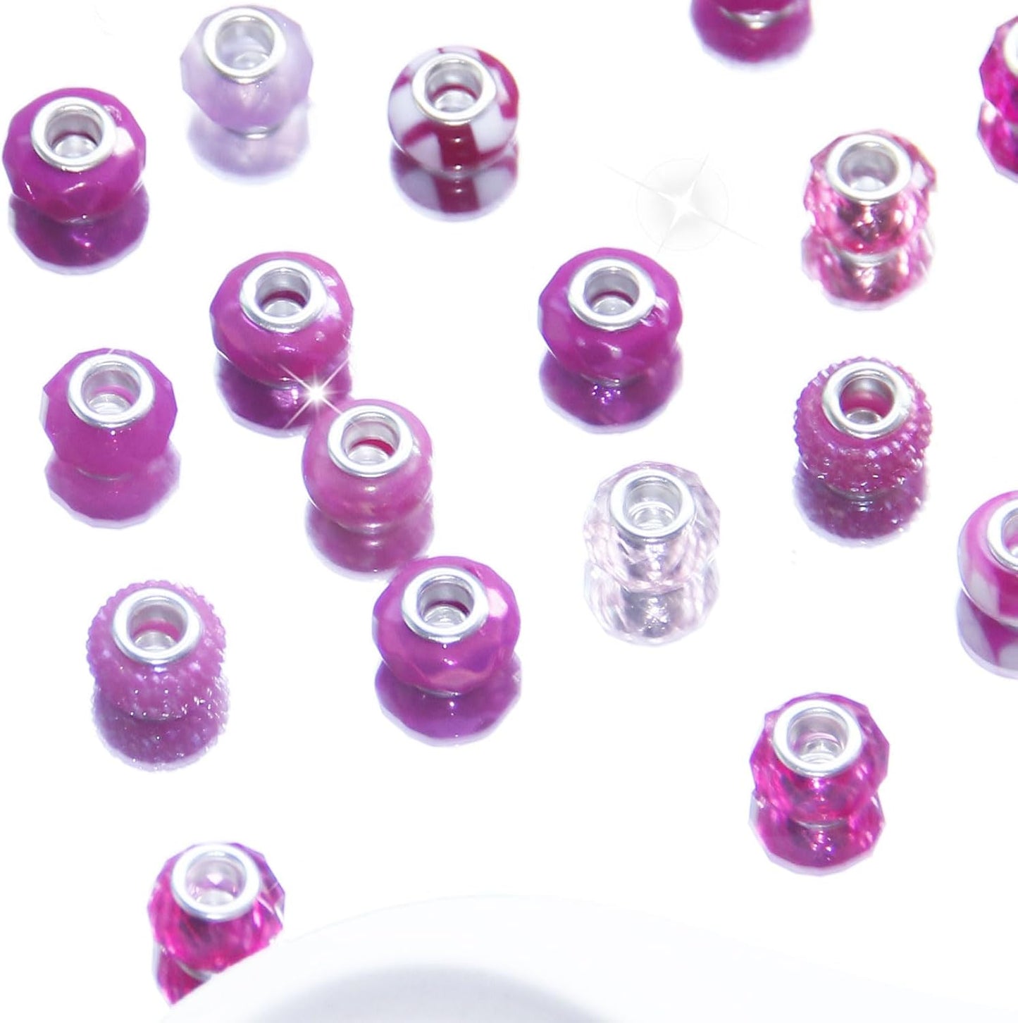 100 Pcs Large Hole Beads Spacer Bead Yellow Assorted European Craft Big Beads Large Hole Lampwork Murano Fairy Wand Garden Bead for DIY Pens Charms Bracelet Necklace Keychain Jewelry Making Supplies