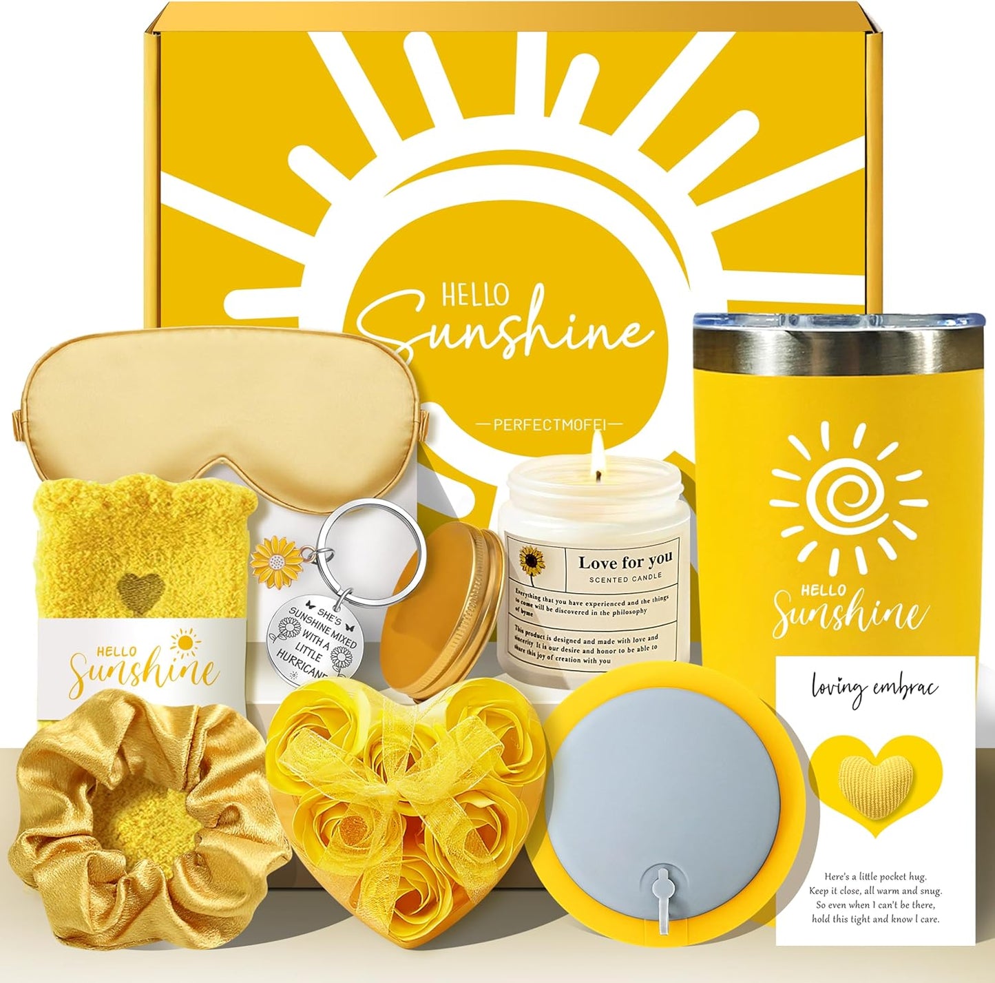 Birthday Gifts for Women Self Care Get Well Gifts Baskets Spa Care Package, Inspirational Sunflower Thinking of You Thank You Gift Sending Sunshine Box, Get Well Gifts for Mom Friends Sister Teacher