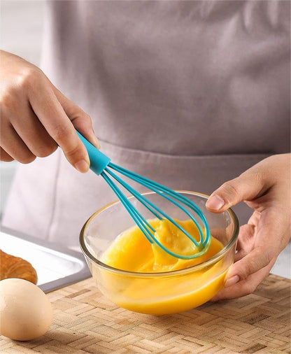 6Pcs Silicone Whisk, Mini Whisk Set, Small Whisks For Cooking, Hand Milk Frothers, For Non-Stick Cookware,Egg Beater Perfect For Blending,Whisking,Beating,Frothing & Stirring (Yellow)