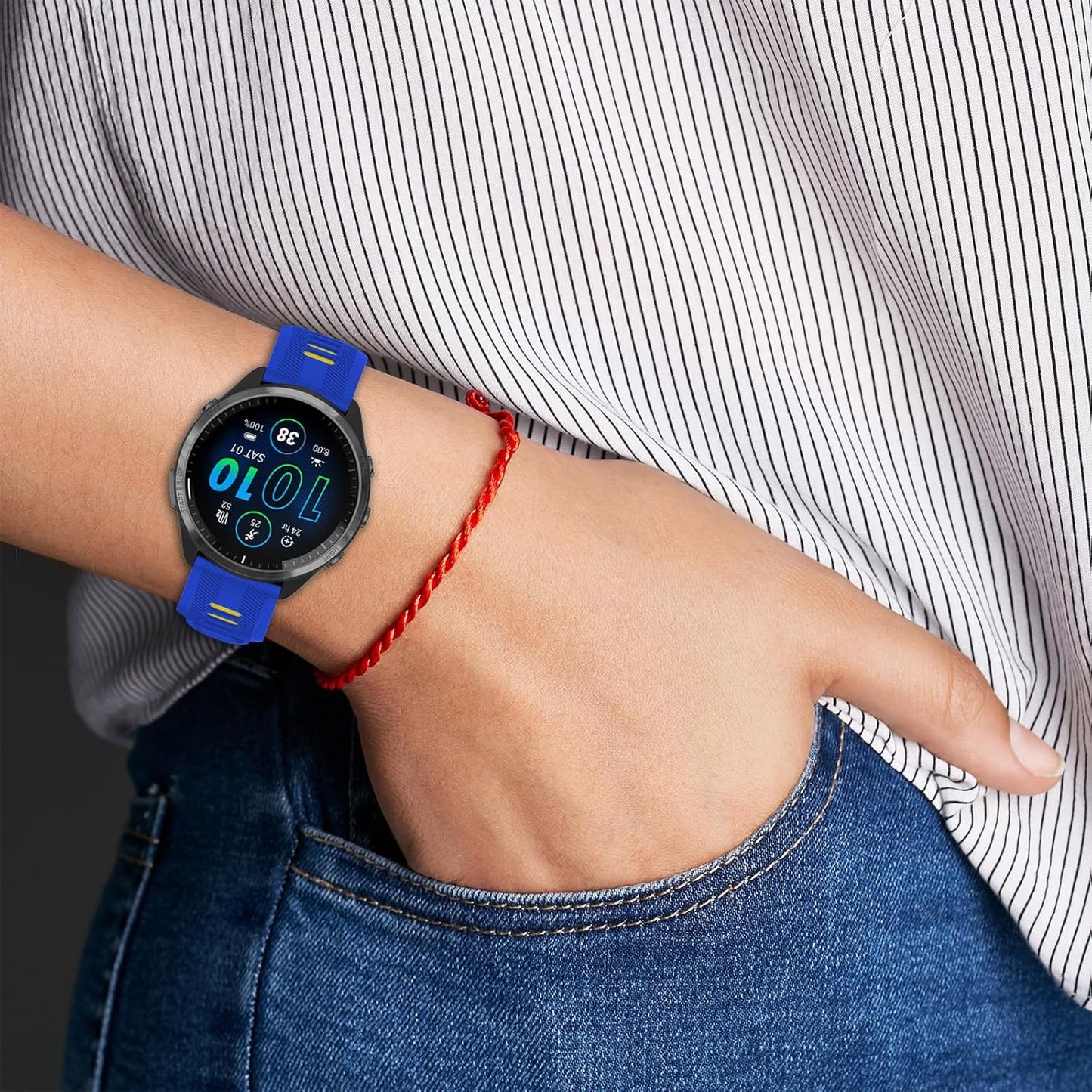 Band Compatible with Garmin Forerunner 965 Watch - Soft Silicone Replacement Watch Band Strap for 965 Smart Watch for Women Men