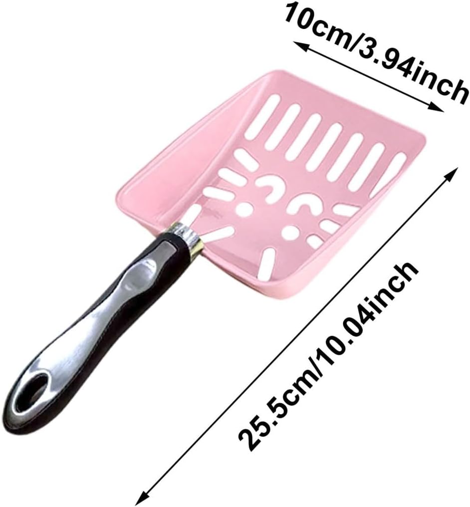 Cat Litter Box Shovel, Aluminum Alloy Sifter, Kitty Metal Scooper, Deep Shovel Long Handle, Metal Medium Cat Litter Scoop Sturdy Mesh Scooper, Easy to Clean Suitable for Cat Litter Box (Yellow)