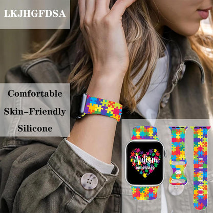 Autism Awareness Iwatch Bands Compatible With Apple Watch Straps Replacement For Smartwatch Bands All Series