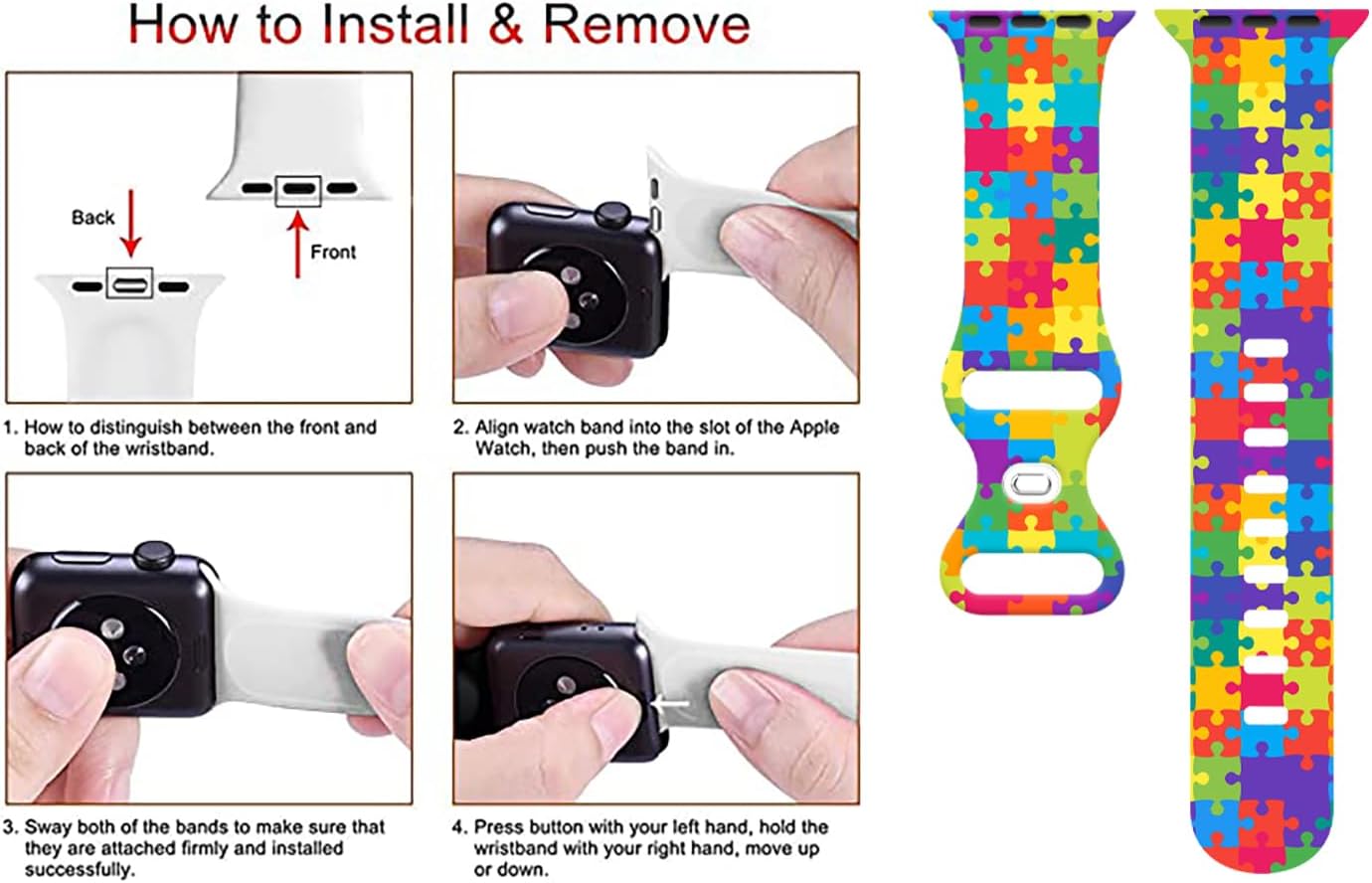 Autism Awareness Iwatch Bands Compatible With Apple Watch Straps Replacement For Smartwatch Bands All Series