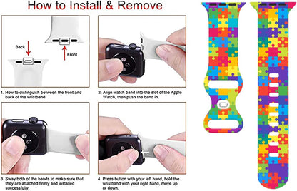 Autism Awareness Iwatch Bands Compatible With Apple Watch Straps Replacement For Smartwatch Bands All Series