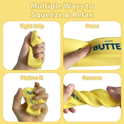 Butter Squishy Fidget Toys, Slow Rising Squishy Stress Relief Fidget Toys for Adults, Squishy Butter Slow Rebound Stretchy Sensory Toy Gifts for Anxiety Relief Party Favors Office School Home, 4pc