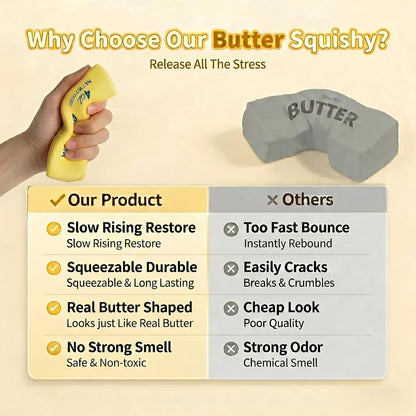 Butter Squishy Fidget Toys, Slow Rising Squishy Stress Relief Fidget Toys for Adults, Squishy Butter Slow Rebound Stretchy Sensory Toy Gifts for Anxiety Relief Party Favors Office School Home, 4pc