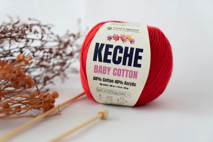 Baby Cotton, 60% Cotton 40% Acrylic Yarn, Soft Cotton Yarn for Crochet and Knitting, Amigurumi Yarn 1 Skein/Ball 1.76 Oz (50g) / 180 Yrds (165m) - Yellow