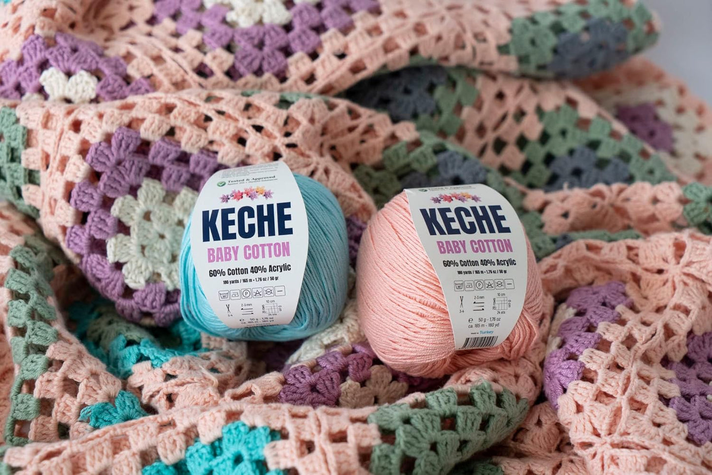 Baby Cotton, 60% Cotton 40% Acrylic Yarn, Soft Cotton Yarn for Crochet and Knitting, Amigurumi Yarn 1 Skein/Ball 1.76 Oz (50g) / 180 Yrds (165m) - Yellow
