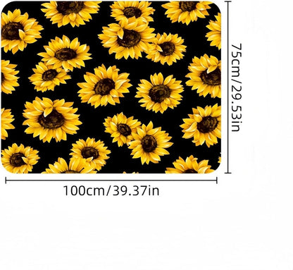 Universal Car Trunk Mat 29" x 39", All Weather Trunk Protection Cargo Liner, Durable Cargo Mat Rear Trunk Liner, Vehicle Interior Accessories Suitable for Most Car (Yellow Sunflower, 29" x 39")