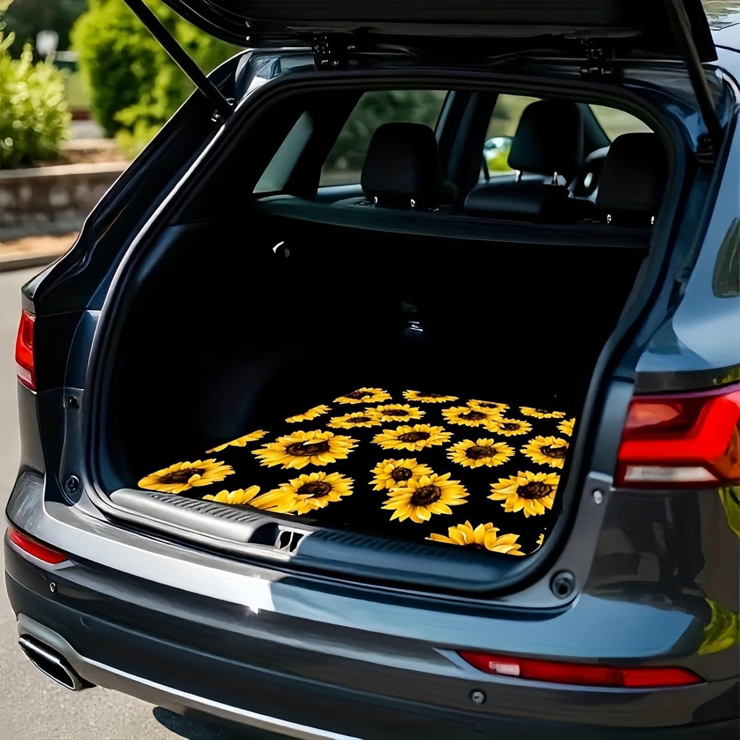 Universal Car Trunk Mat 29" x 39", All Weather Trunk Protection Cargo Liner, Durable Cargo Mat Rear Trunk Liner, Vehicle Interior Accessories Suitable for Most Car (Yellow Sunflower, 29" x 39")