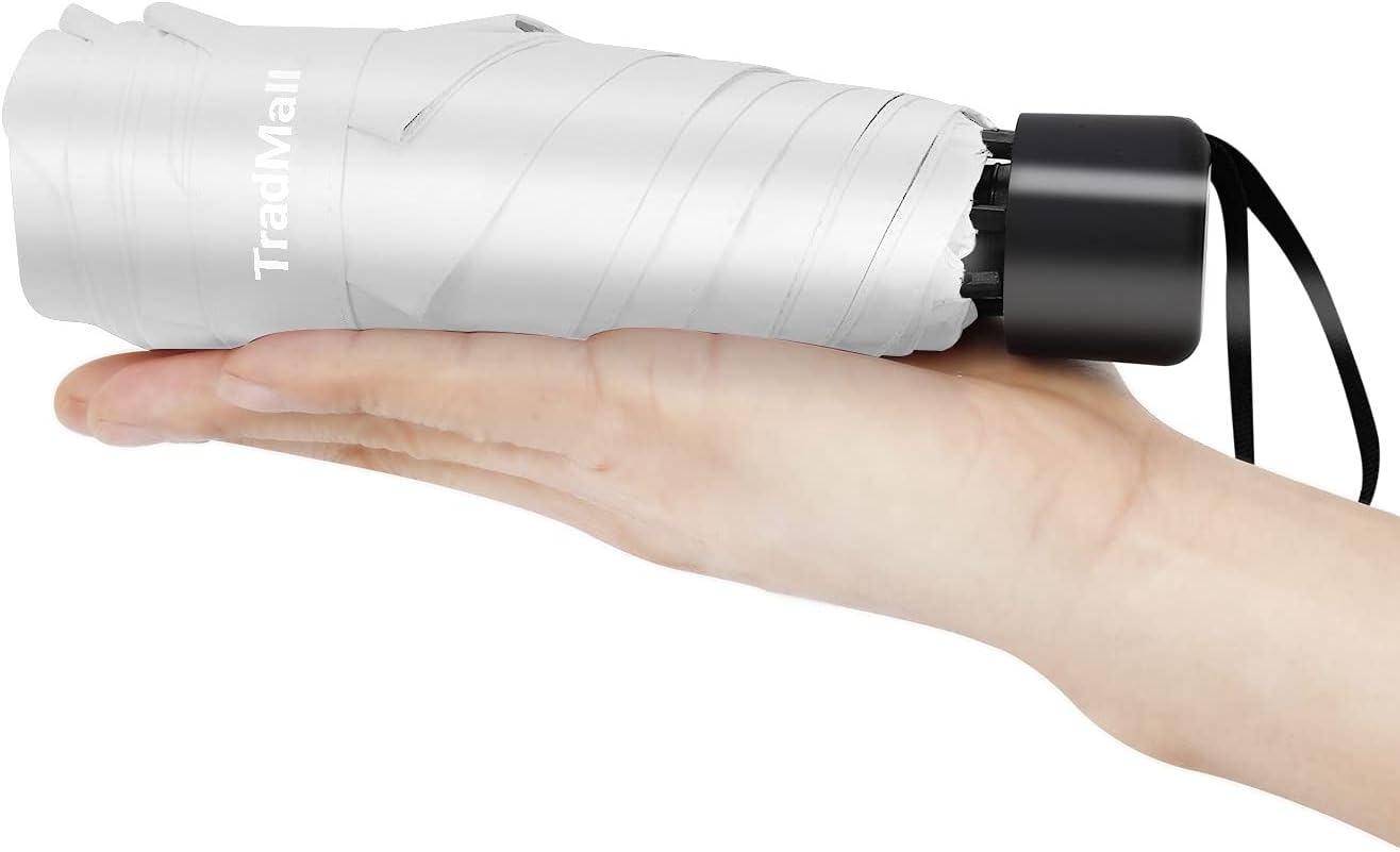 Mini Travel Umbrella, Portable Lightweight Compact Parasol with 95% UV Protection for Sun & Rain