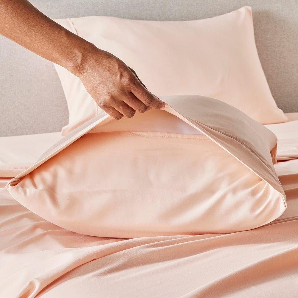 Cooling Bed Sheets for Hot Sleepers - Ultra-Soft Breathable Peachskin Performance Fabric™, Moisture-Wicking, Deep Pocket Sheet Set, Oeko-TEX®, (Split King Size, Buttercream Yellow)