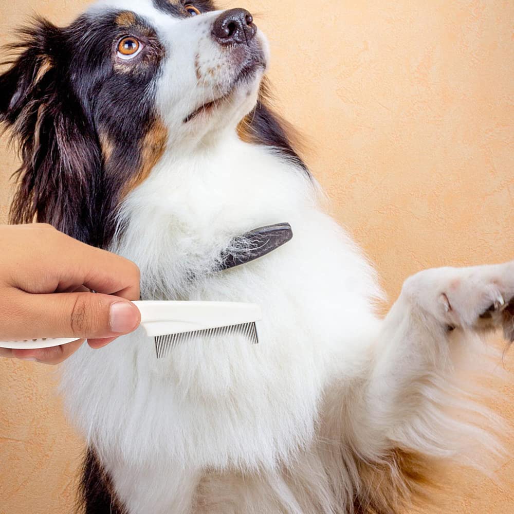Multifunctional Pet Comb Tear Stain Removal Comb, 2024 New Pet Grooming Brush Fine-Tooth Stainless Grooming Kit for Small Dogs Puppies (Yellow)