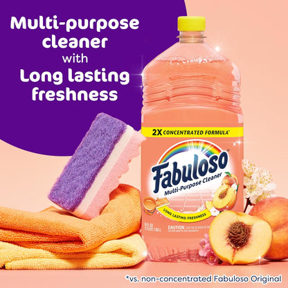 2X All-Purpose Cleaner, Refreshing Lemon Scent, 56 fl oz | No Rinse Floor Cleaner, Long-Lasting Freshness, Multi-Purpose Cleaner, Concentrated Formula, Everyday Cleaning, No Residue