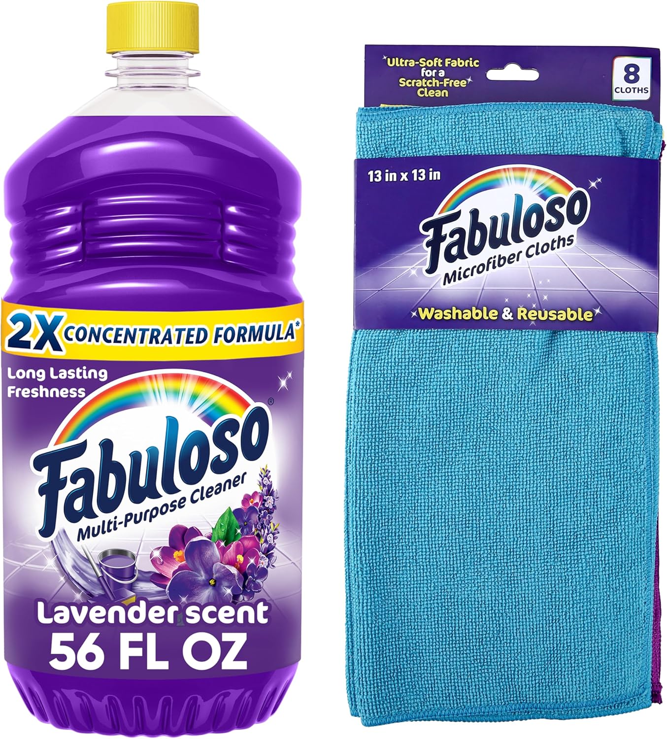 2X All-Purpose Cleaner, Refreshing Lemon Scent, 56 fl oz | No Rinse Floor Cleaner, Long-Lasting Freshness, Multi-Purpose Cleaner, Concentrated Formula, Everyday Cleaning, No Residue