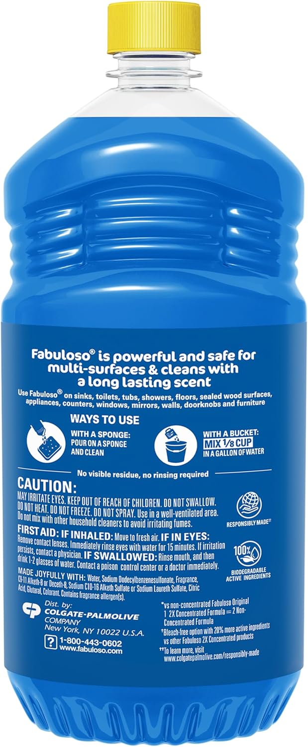 2X All-Purpose Cleaner, Refreshing Lemon Scent, 56 fl oz | No Rinse Floor Cleaner, Long-Lasting Freshness, Multi-Purpose Cleaner, Concentrated Formula, Everyday Cleaning, No Residue