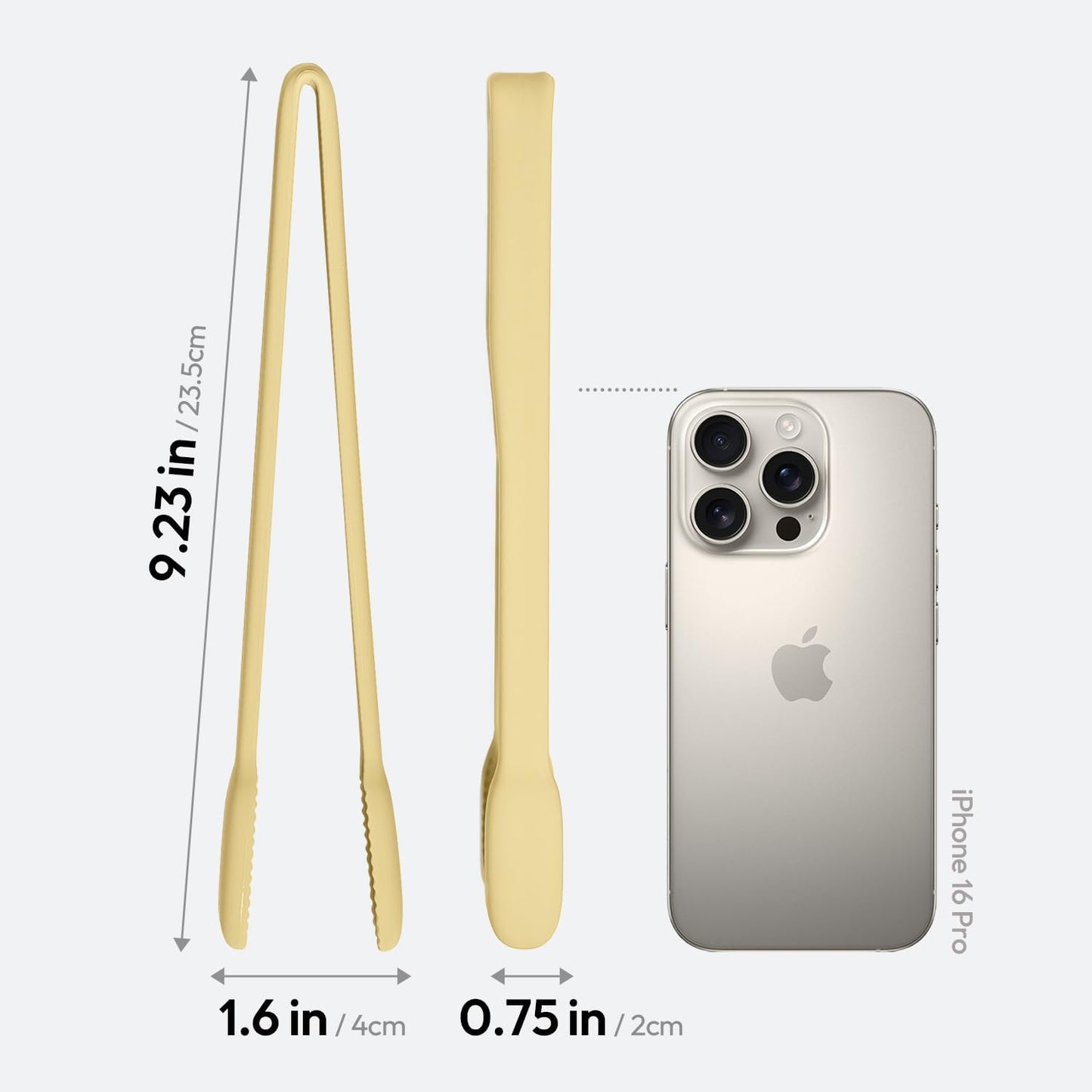 Silicone Cooking Kitchen Tongs, Anti-Slip,Non-Scratch Serving Tongs 9.25 Inches - Yellow Butter