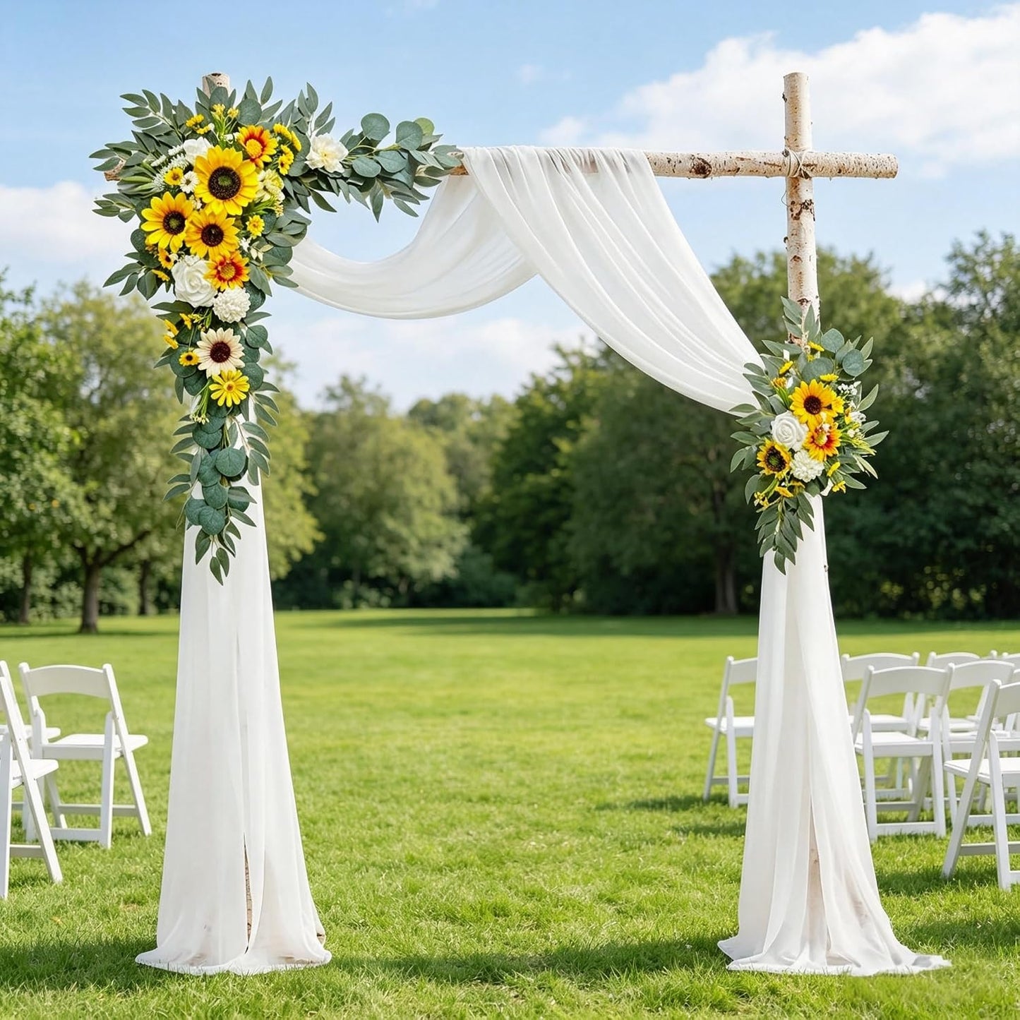 Wedding Arch Flowers Kit,Artificial Flower Arch Decor,2pcs Artificial Flower Arrangement for Wedding Decor Reception Backdrop Floral Decorations (Yellow&Sunflower)