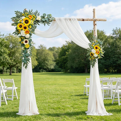 Wedding Arch Flowers Kit,Artificial Flower Arch Decor,2pcs Artificial Flower Arrangement for Wedding Decor Reception Backdrop Floral Decorations (Yellow&Sunflower)