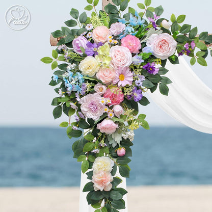 Wedding Arch Flowers Kit,Artificial Flower Arch Decor,2pcs Artificial Flower Arrangement for Wedding Decor Reception Backdrop Floral Decorations (Yellow&Sunflower)