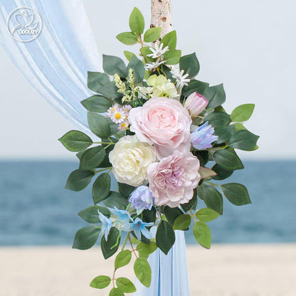 Wedding Arch Flowers Kit,Artificial Flower Arch Decor,2pcs Artificial Flower Arrangement for Wedding Decor Reception Backdrop Floral Decorations (Yellow&Sunflower)