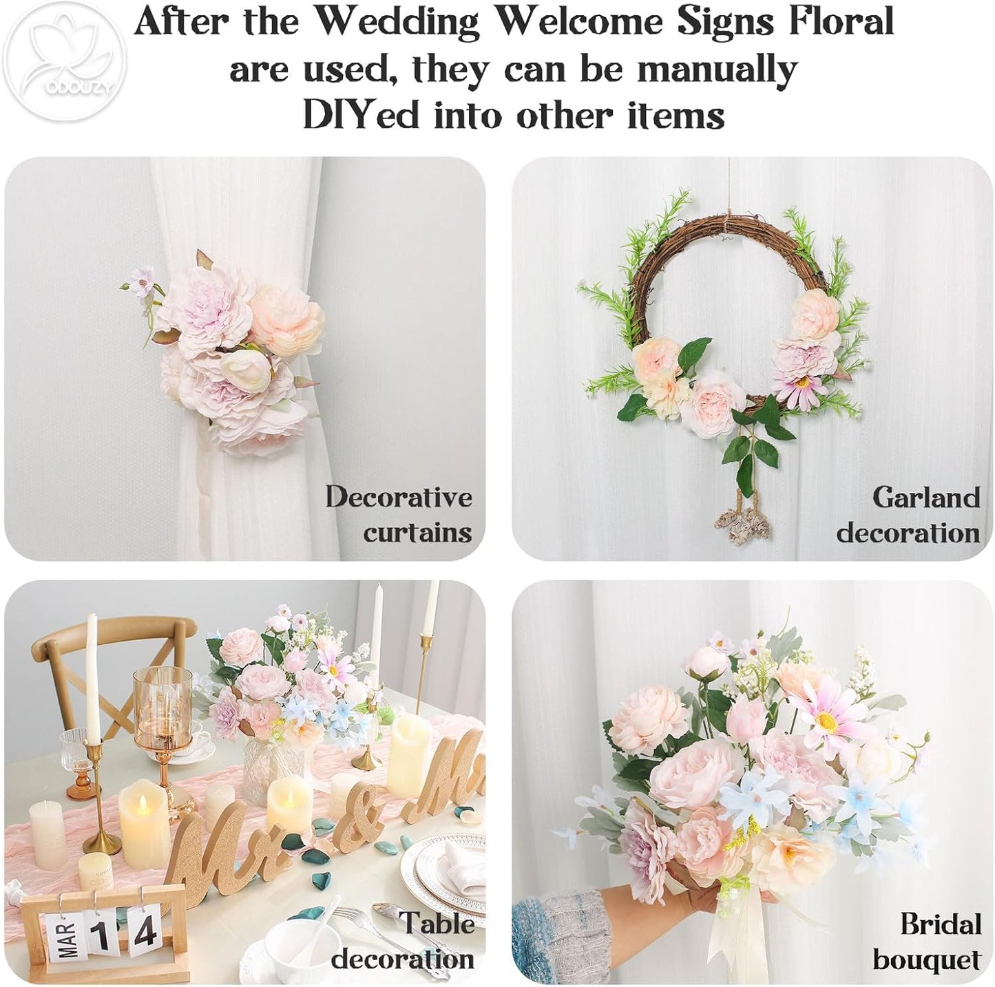 Wedding Arch Flowers Kit,Artificial Flower Arch Decor,2pcs Artificial Flower Arrangement for Wedding Decor Reception Backdrop Floral Decorations (Yellow&Sunflower)