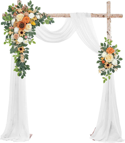Wedding Arch Flowers Kit,Artificial Flower Arch Decor,2pcs Artificial Flower Arrangement for Wedding Decor Reception Backdrop Floral Decorations (Yellow&Sunflower)