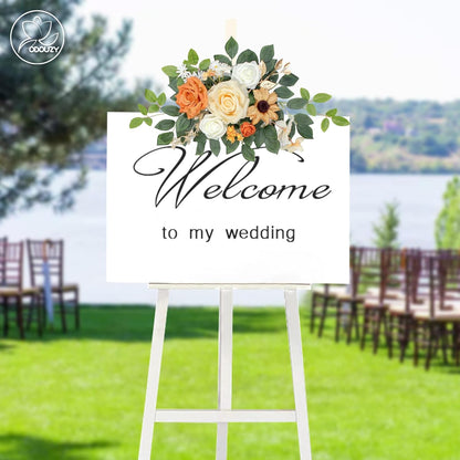 Wedding Arch Flowers Kit,Artificial Flower Arch Decor,2pcs Artificial Flower Arrangement for Wedding Decor Reception Backdrop Floral Decorations (Yellow&Sunflower)