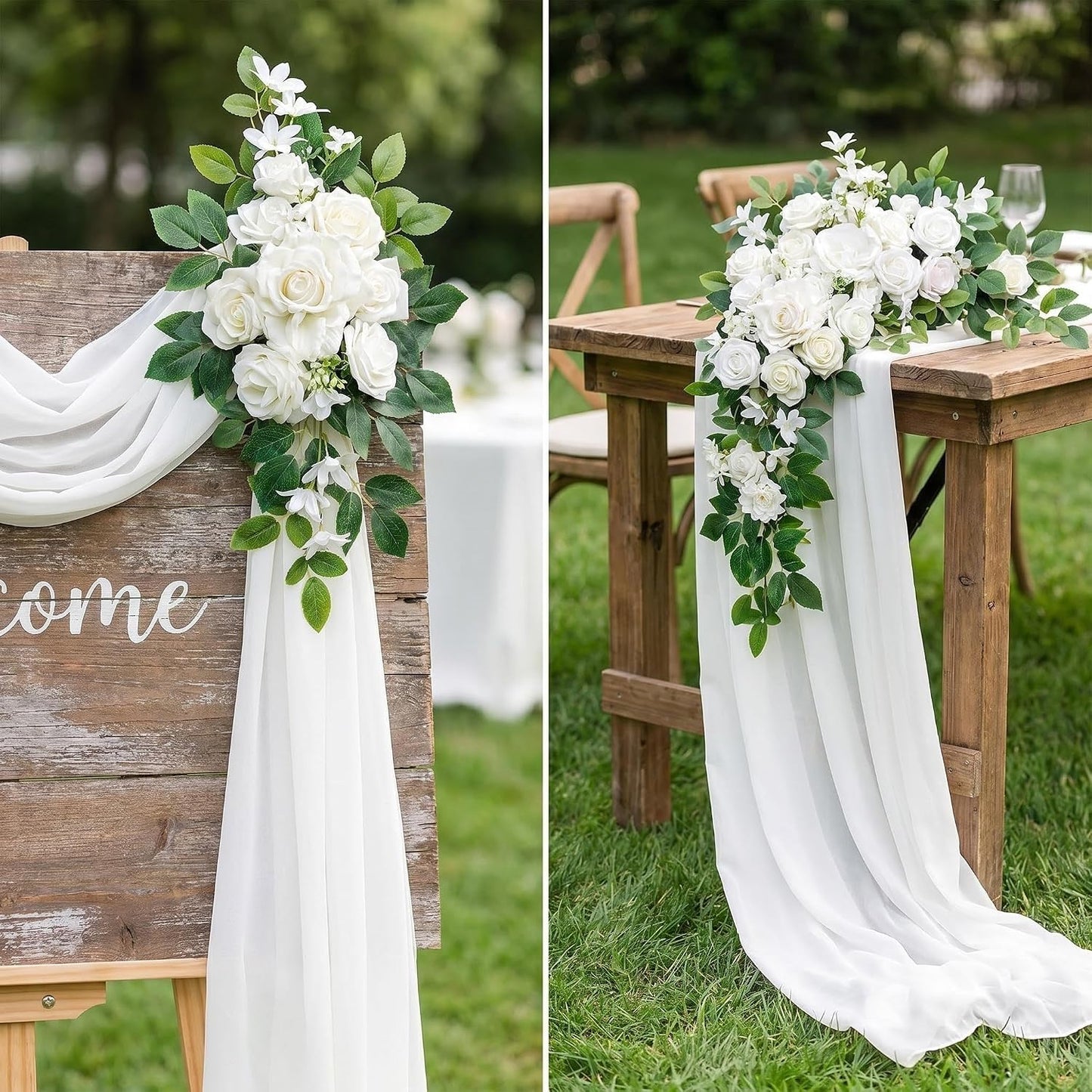 Wedding Arch Flowers Kit,Artificial Flower Arch Decor,2pcs Artificial Flower Arrangement for Wedding Decor Reception Backdrop Floral Decorations (Yellow&Sunflower)