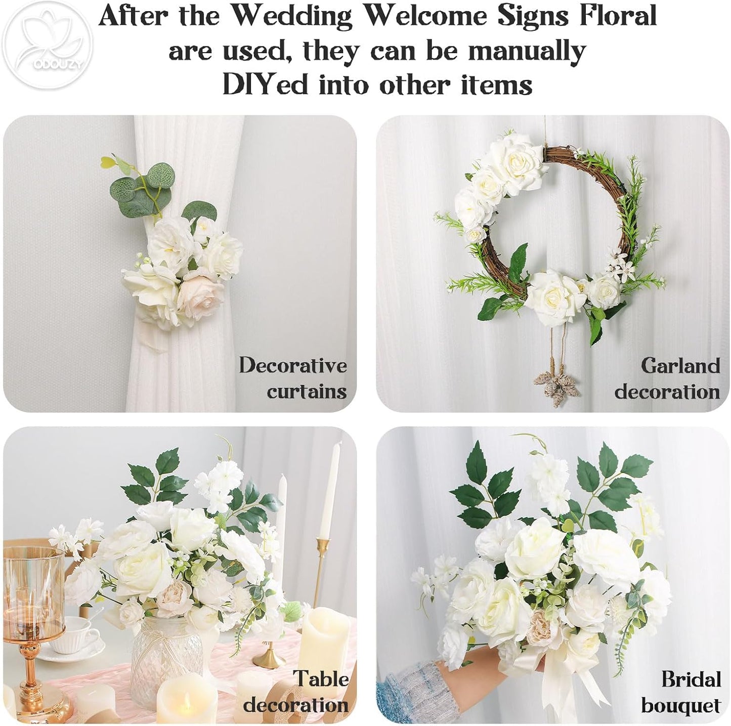 Wedding Arch Flowers Kit,Artificial Flower Arch Decor,2pcs Artificial Flower Arrangement for Wedding Decor Reception Backdrop Floral Decorations (Yellow&Sunflower)