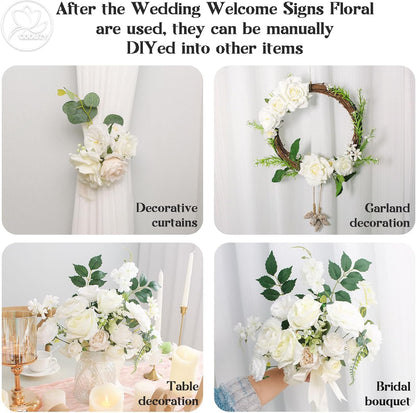 Wedding Arch Flowers Kit,Artificial Flower Arch Decor,2pcs Artificial Flower Arrangement for Wedding Decor Reception Backdrop Floral Decorations (Yellow&Sunflower)