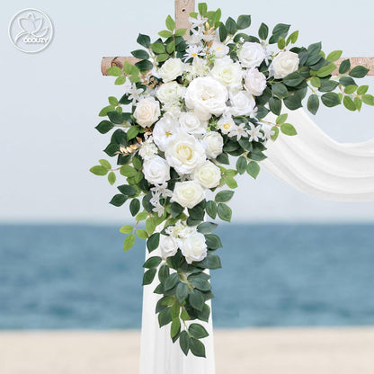 Wedding Arch Flowers Kit,Artificial Flower Arch Decor,2pcs Artificial Flower Arrangement for Wedding Decor Reception Backdrop Floral Decorations (Yellow&Sunflower)