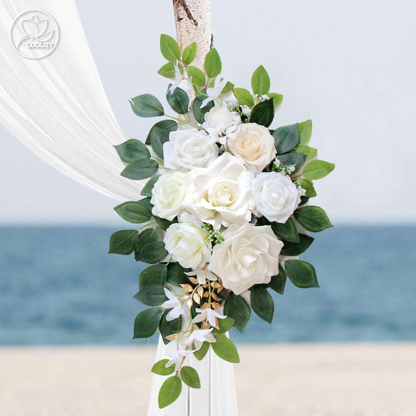 Wedding Arch Flowers Kit,Artificial Flower Arch Decor,2pcs Artificial Flower Arrangement for Wedding Decor Reception Backdrop Floral Decorations (Yellow&Sunflower)