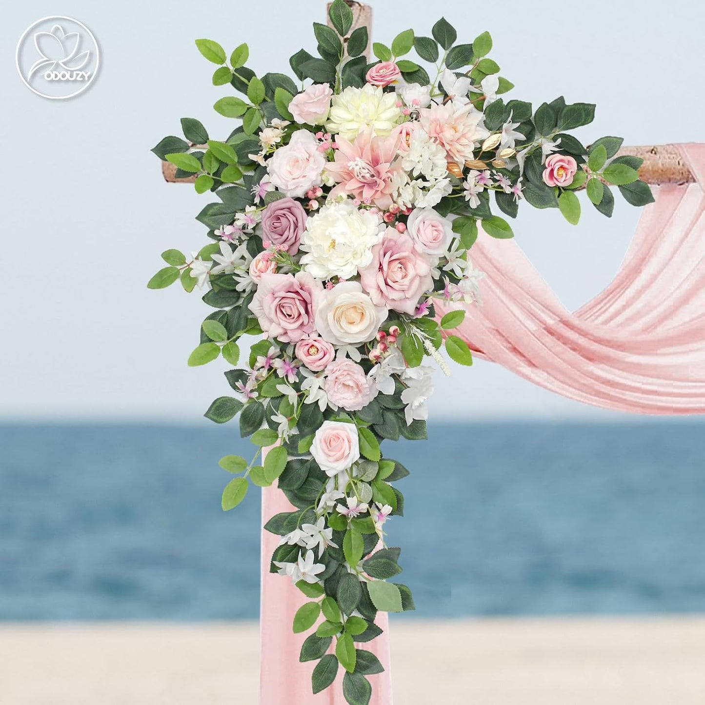 Wedding Arch Flowers Kit,Artificial Flower Arch Decor,2pcs Artificial Flower Arrangement for Wedding Decor Reception Backdrop Floral Decorations (Yellow&Sunflower)