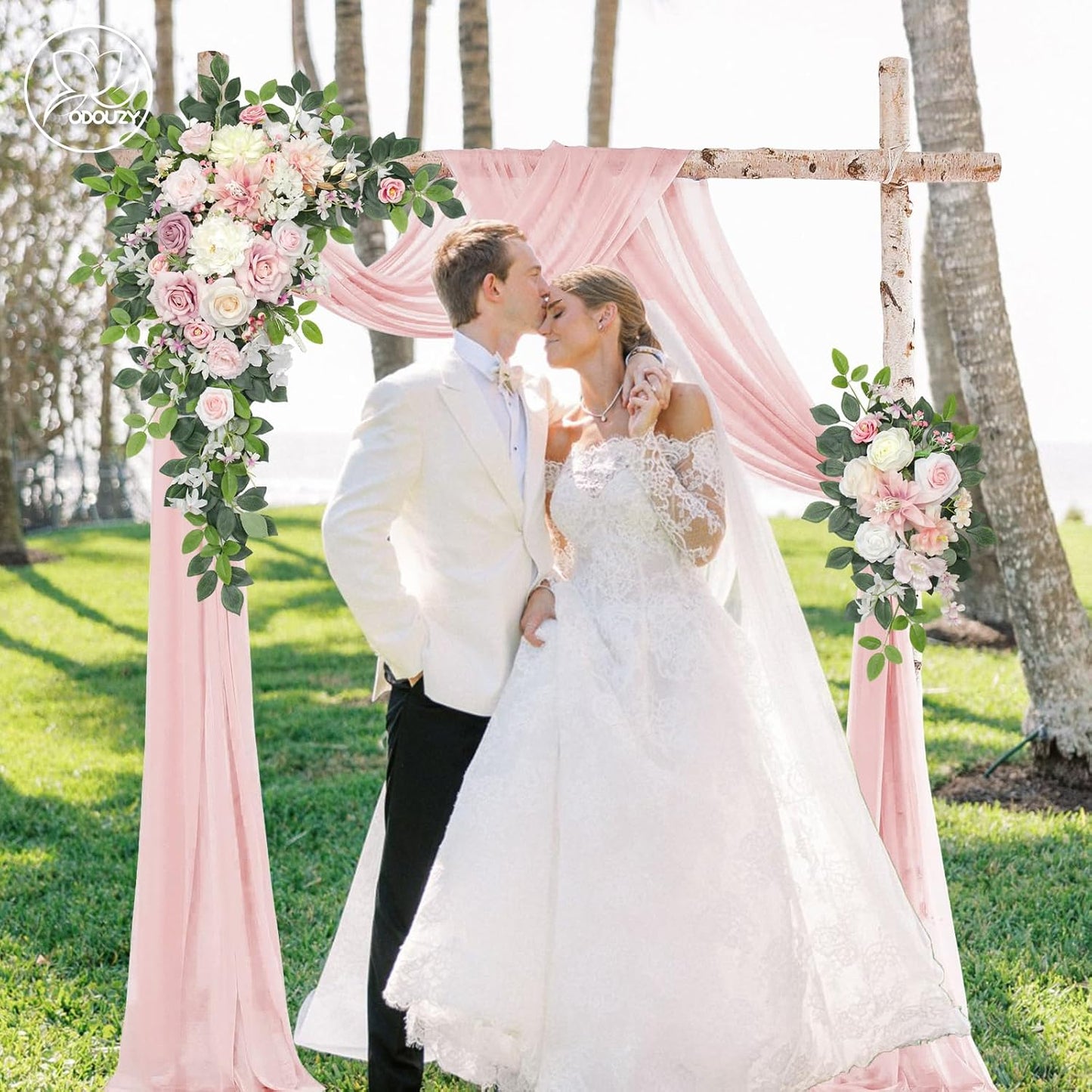Wedding Arch Flowers Kit,Artificial Flower Arch Decor,2pcs Artificial Flower Arrangement for Wedding Decor Reception Backdrop Floral Decorations (Yellow&Sunflower)
