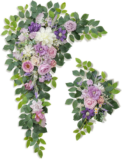 Wedding Arch Flowers Kit,Artificial Flower Arch Decor,2pcs Artificial Flower Arrangement for Wedding Decor Reception Backdrop Floral Decorations (Yellow&Sunflower)