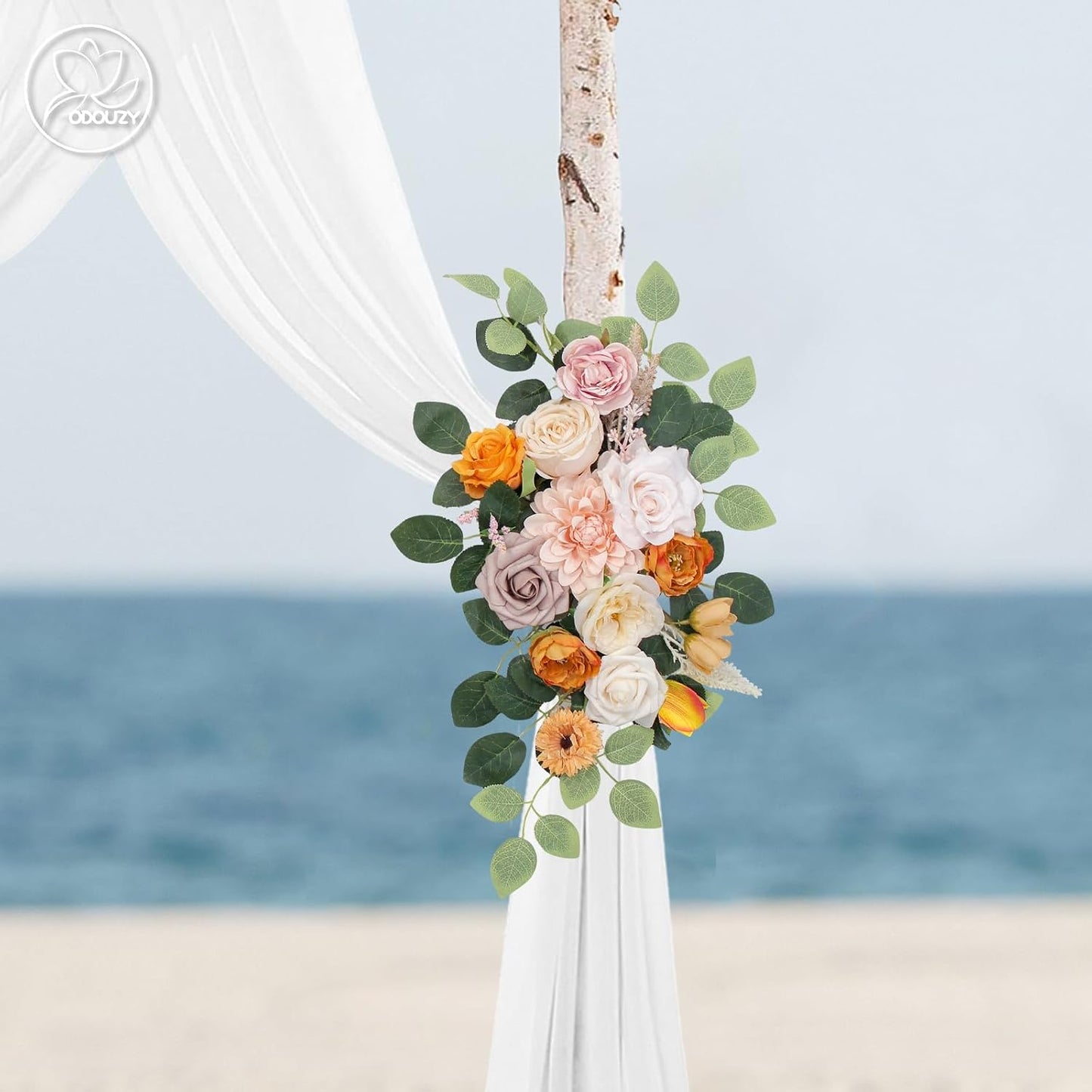 Wedding Arch Flowers Kit,Artificial Flower Arch Decor,2pcs Artificial Flower Arrangement for Wedding Decor Reception Backdrop Floral Decorations (Yellow&Sunflower)