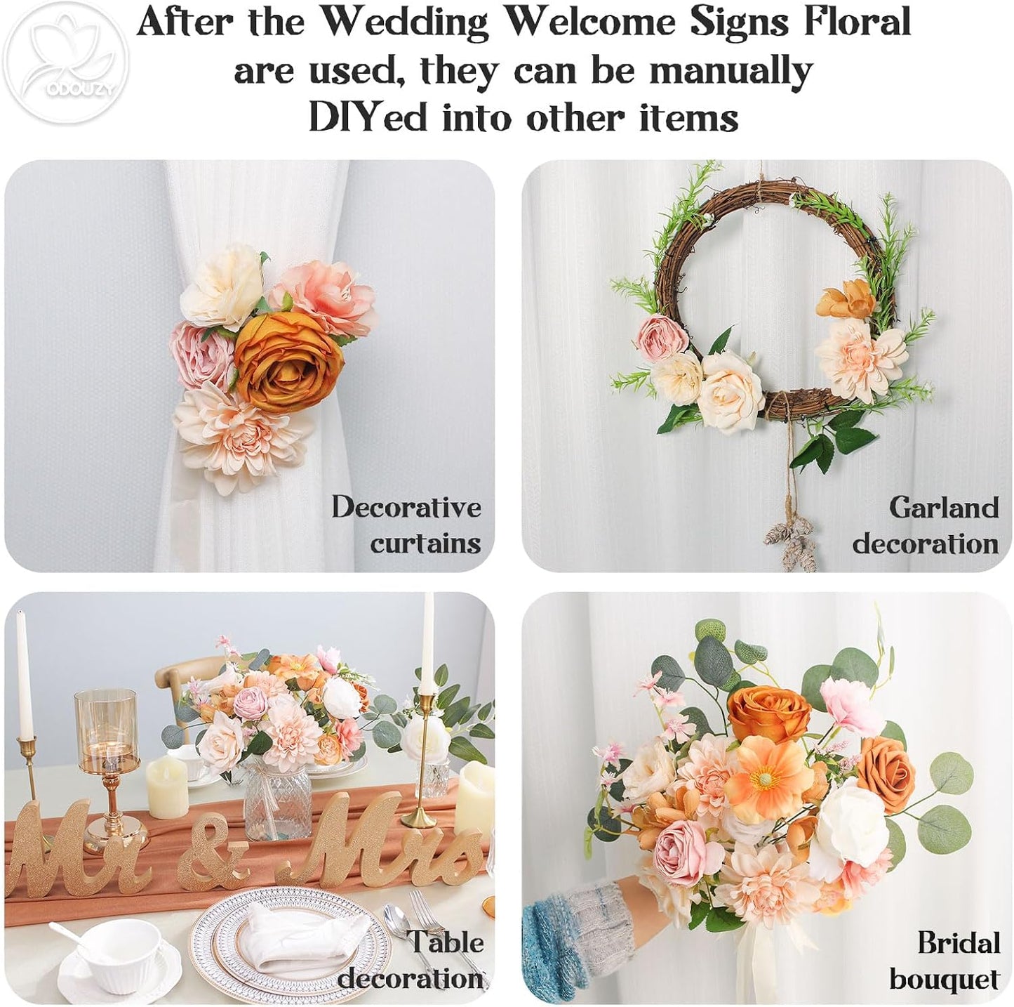 Wedding Arch Flowers Kit,Artificial Flower Arch Decor,2pcs Artificial Flower Arrangement for Wedding Decor Reception Backdrop Floral Decorations (Yellow&Sunflower)