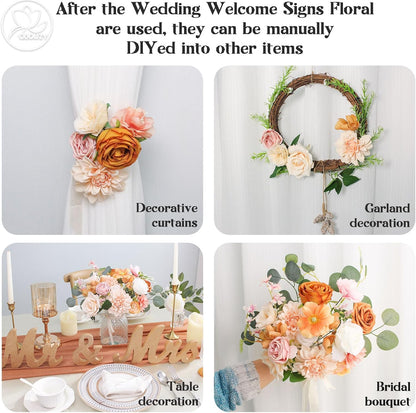 Wedding Arch Flowers Kit,Artificial Flower Arch Decor,2pcs Artificial Flower Arrangement for Wedding Decor Reception Backdrop Floral Decorations (Yellow&Sunflower)
