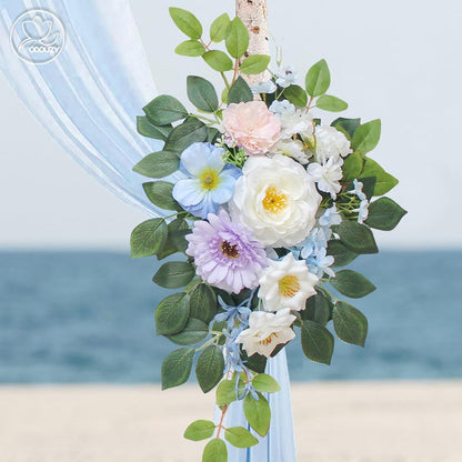 Wedding Arch Flowers Kit,Artificial Flower Arch Decor,2pcs Artificial Flower Arrangement for Wedding Decor Reception Backdrop Floral Decorations (Yellow&Sunflower)