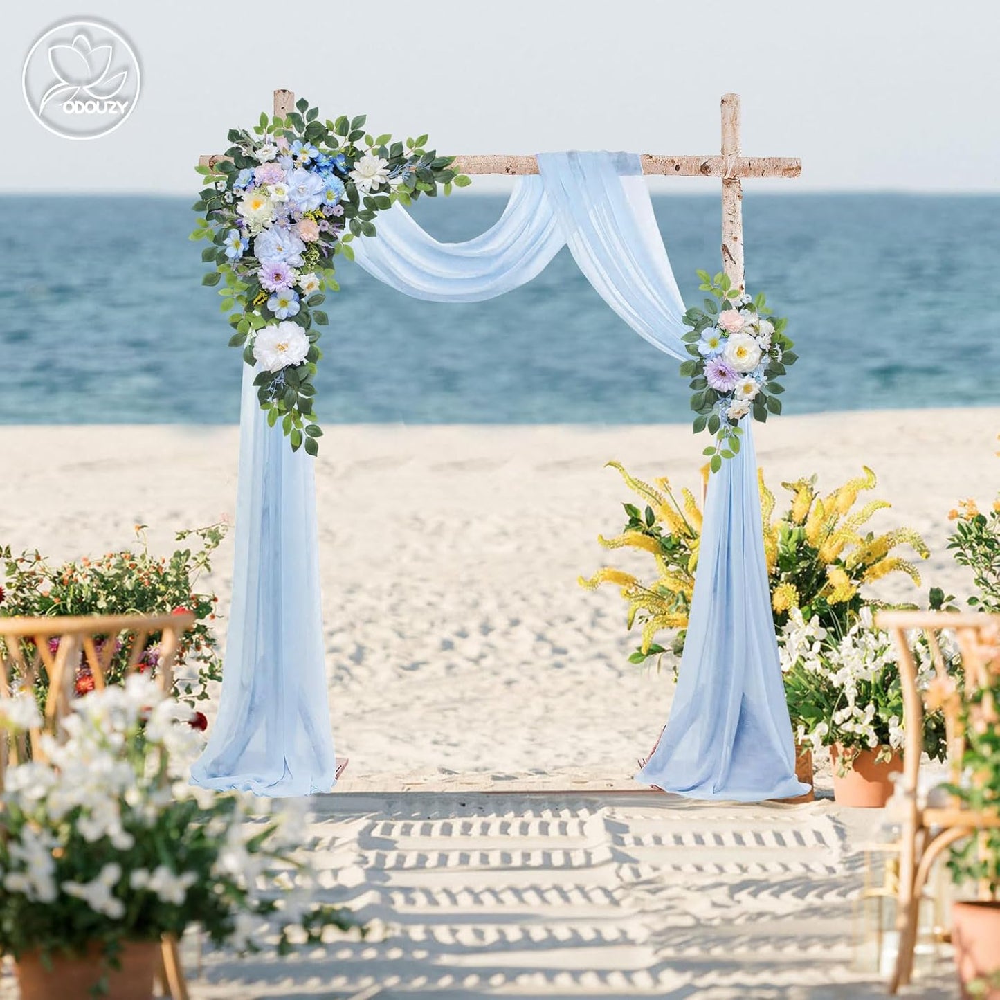 Wedding Arch Flowers Kit,Artificial Flower Arch Decor,2pcs Artificial Flower Arrangement for Wedding Decor Reception Backdrop Floral Decorations (Yellow&Sunflower)