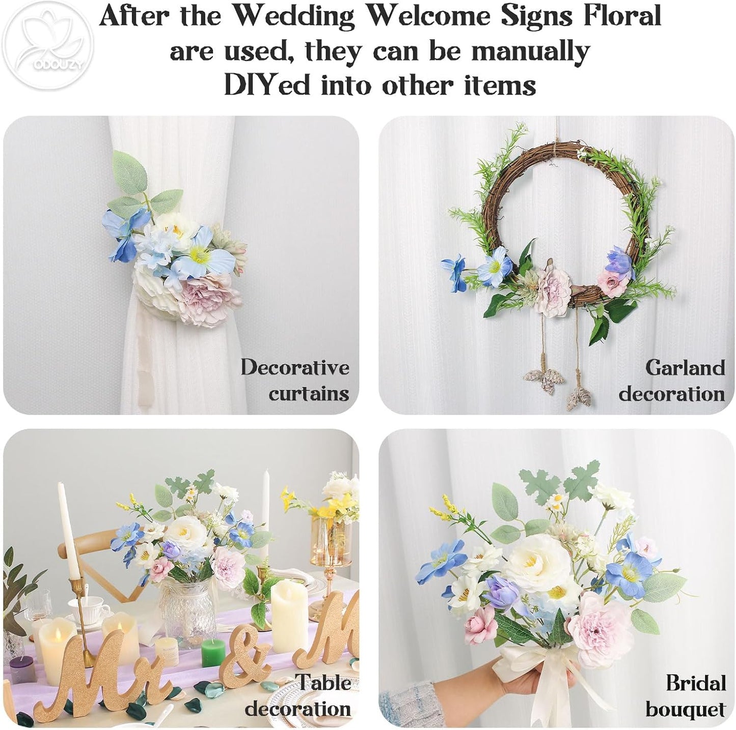 Wedding Arch Flowers Kit,Artificial Flower Arch Decor,2pcs Artificial Flower Arrangement for Wedding Decor Reception Backdrop Floral Decorations (Yellow&Sunflower)
