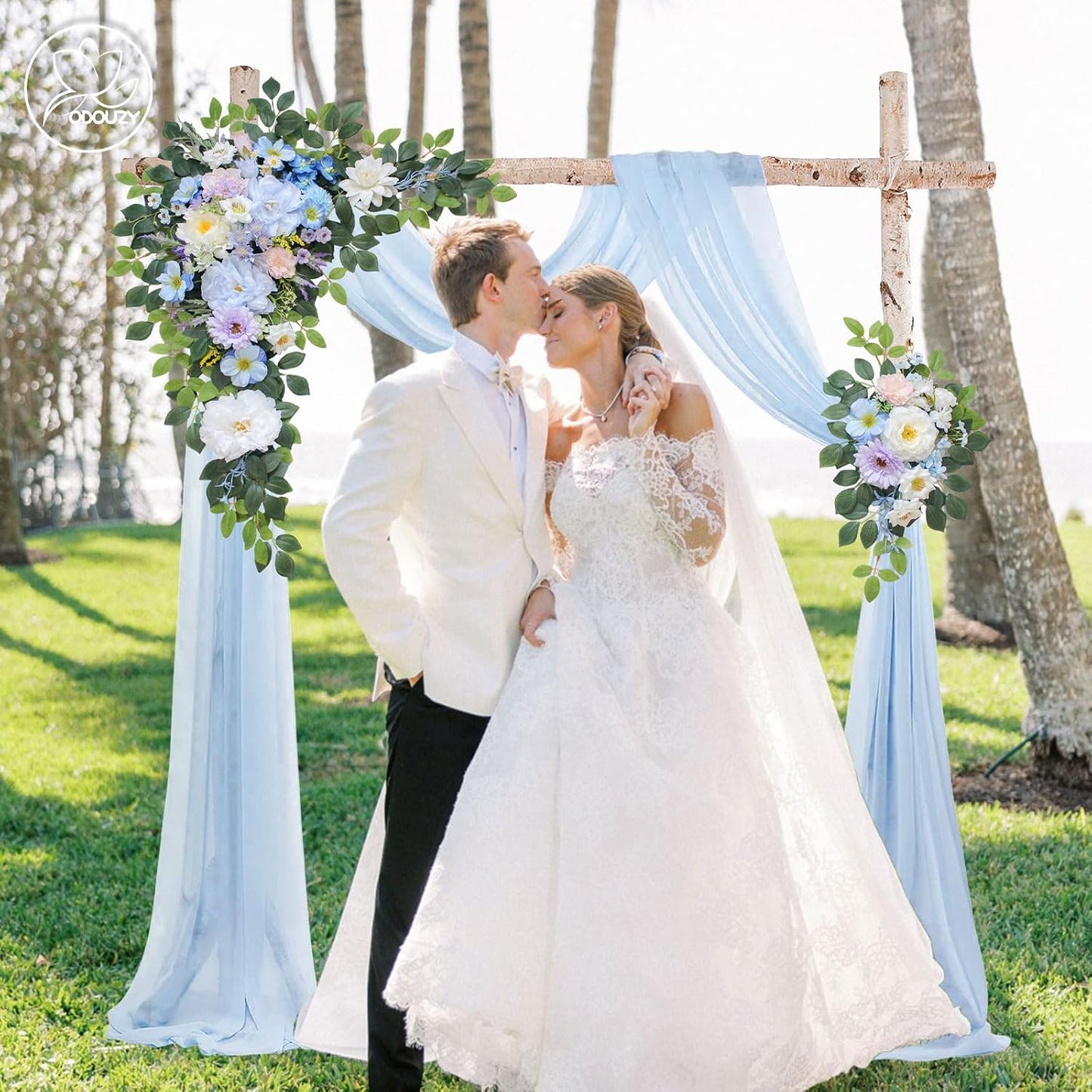 Wedding Arch Flowers Kit,Artificial Flower Arch Decor,2pcs Artificial Flower Arrangement for Wedding Decor Reception Backdrop Floral Decorations (Yellow&Sunflower)